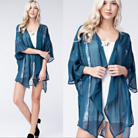 RELISTED Honey Belle lacy kimono wrap cardigan - Picture 3 of 7